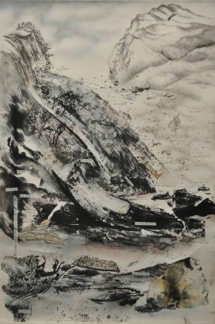 At Sea 在海上 Li Fung Chun 李鳳珍 Ink on paper 45 x 67 Bronze Award - Open Category: Abstract